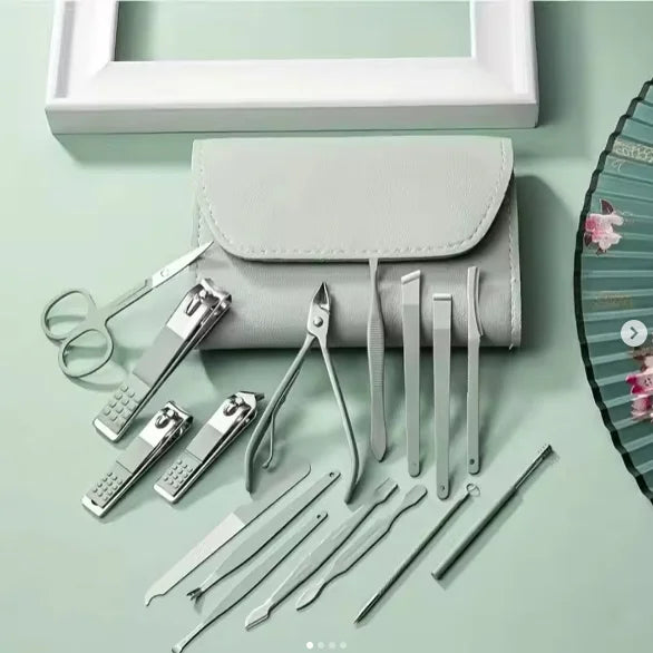 طقم مانيكير وباديكير 16 قطعة (للرجال والنساء)