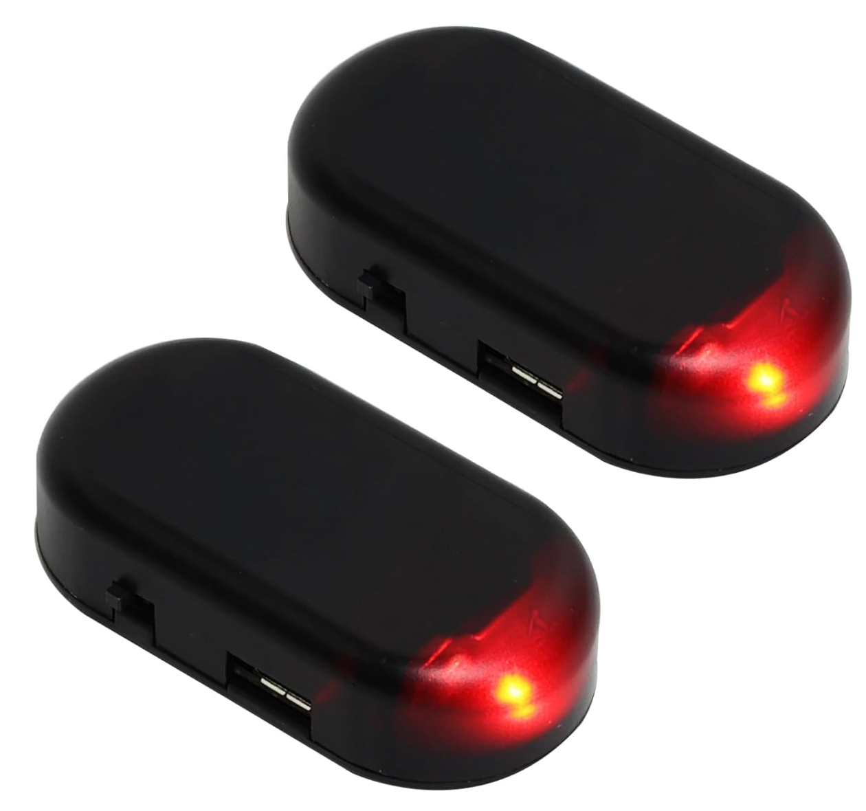 مجموعة من 2 نظام انذار للسيارة، مصباح وامض مضاد للسرقة، منبه وهمي يعمل بالطاقة الشمسية، مصباح وامض مضاد للسرقة (احمر)